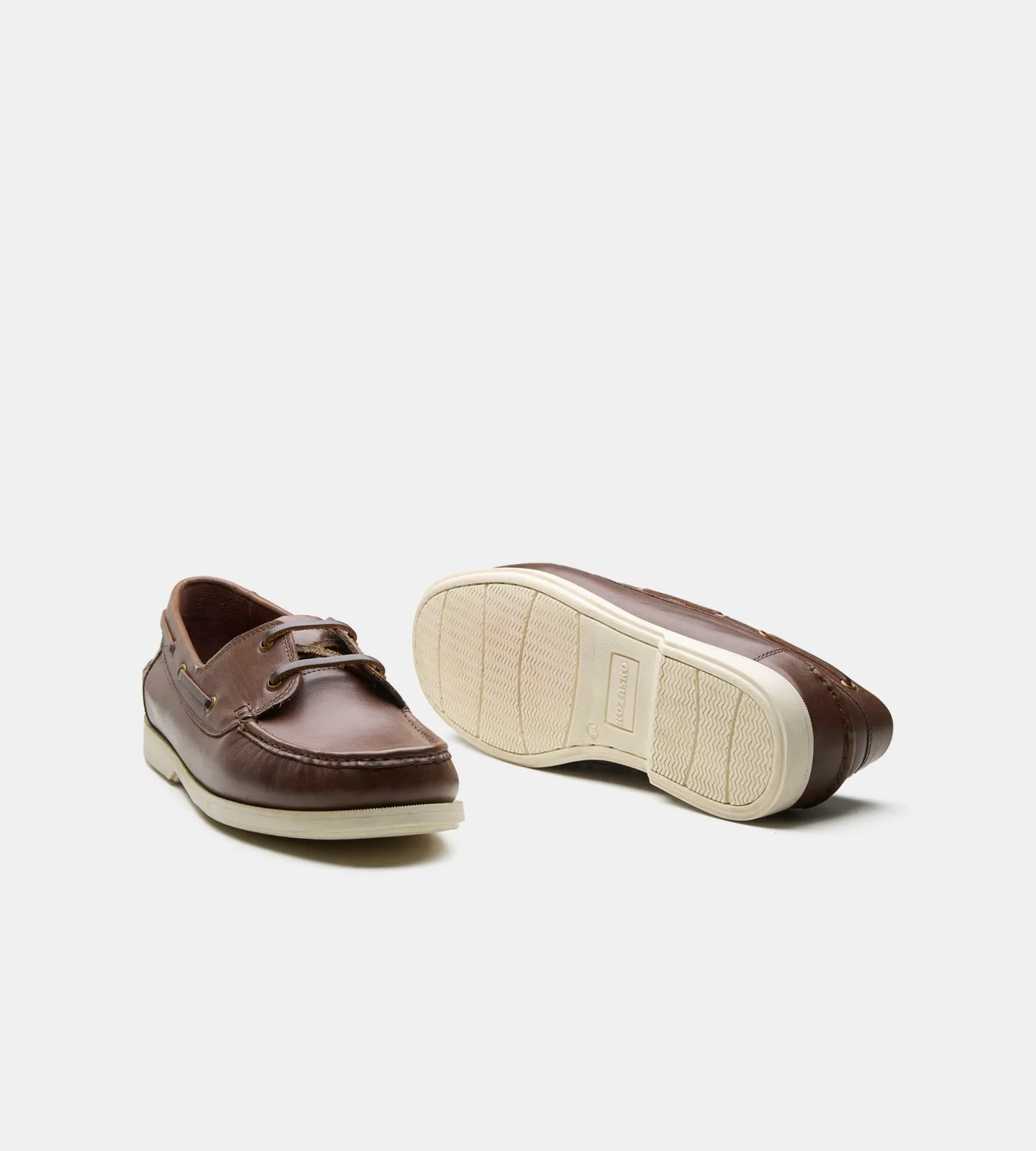 Blake Stitched Brown Leather Boat Lace-Up Shoe
