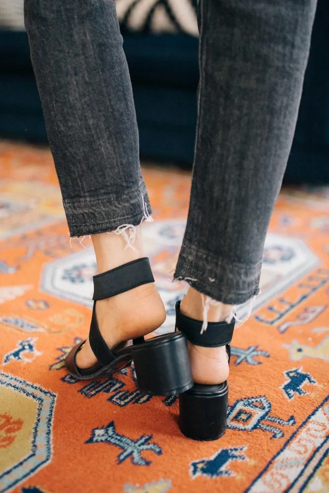 Blinda Heeled Sandals in Black - Final Sale