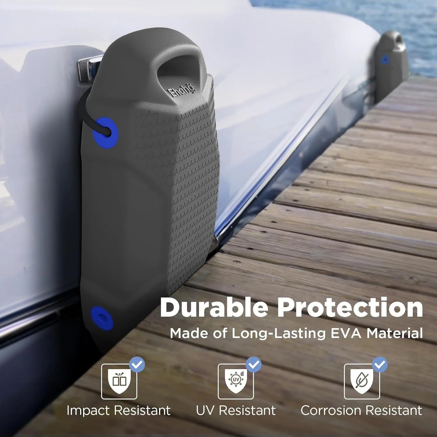 Boat Fenders, Boat Bumpers for Docking, EVA Pontoon Bumpers with Integrated Locking Rope, Fit for Bass, Ski, Bowriders and Fishing Boats