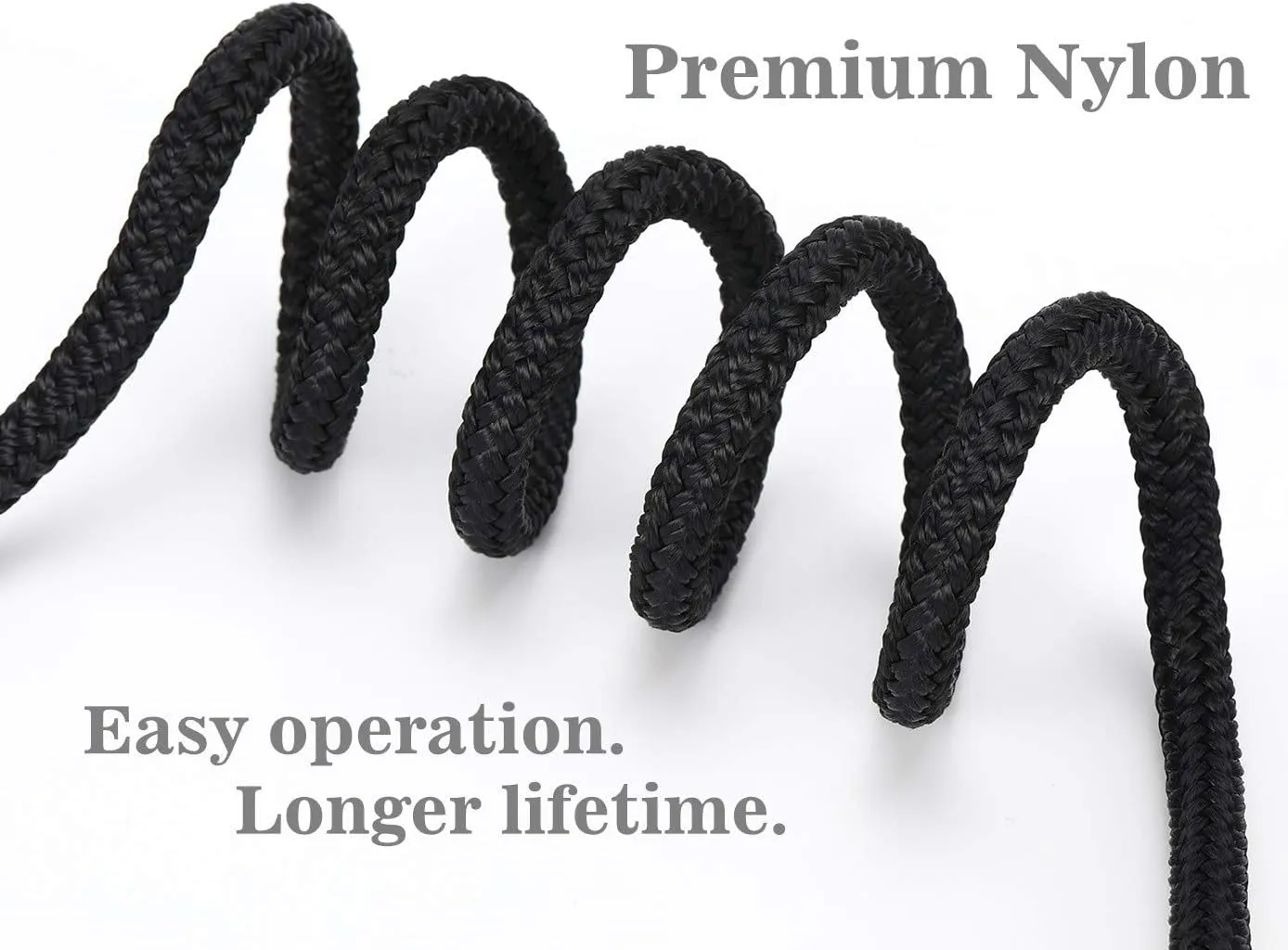 Boat Ropes for Docking, 3/8 Inch Series Double Braided Nylon Dock Lines with 12 Inch Loop, 2 Pack Black or Blue