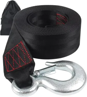 Boat Winch Strap with Hook,Winch Strap for Boat Trailer,Boat Trailer Winch Strap 2 inch x 20 foot, Great for Boat, Truck, Jet Ski and Car Trailers Towing and Heavy Duty Equipment (Choose Color)