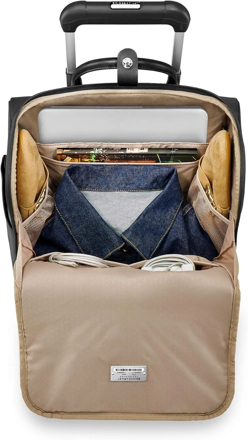 Briggs & Riley Rhapsody Softside Underseat Carry On Cabin Spinner, Black, Wide 16-Inch