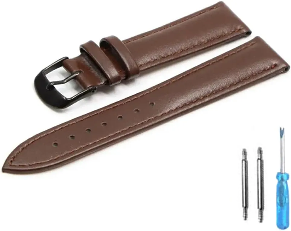 Brown Leather Bracelet With Rose Gold Clasp Bracelet 18mm 20mm watch band 22mm watch Strap For All watch