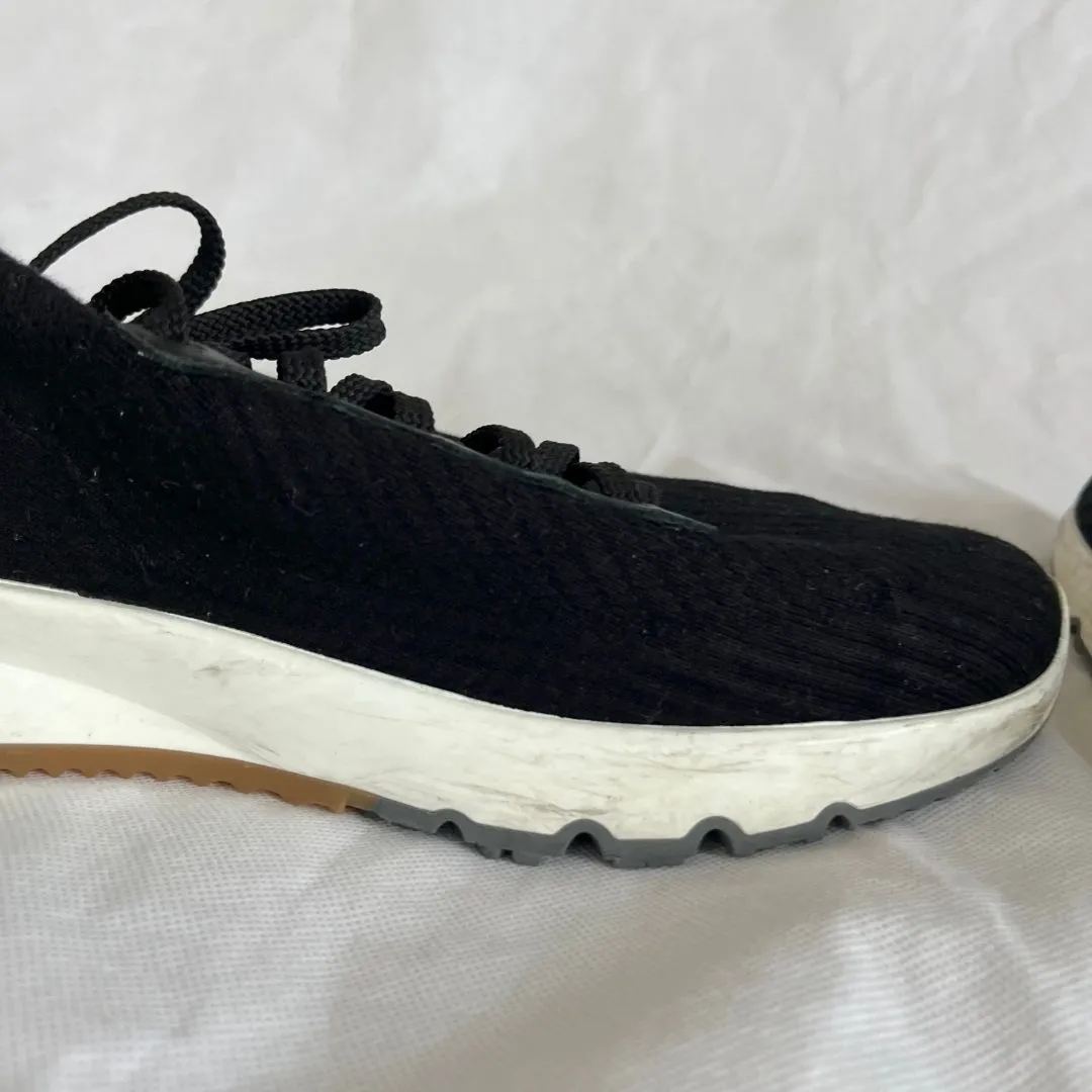 Brunello Cucinelli Black Knit Lace Up Sneaker Shoes, 43