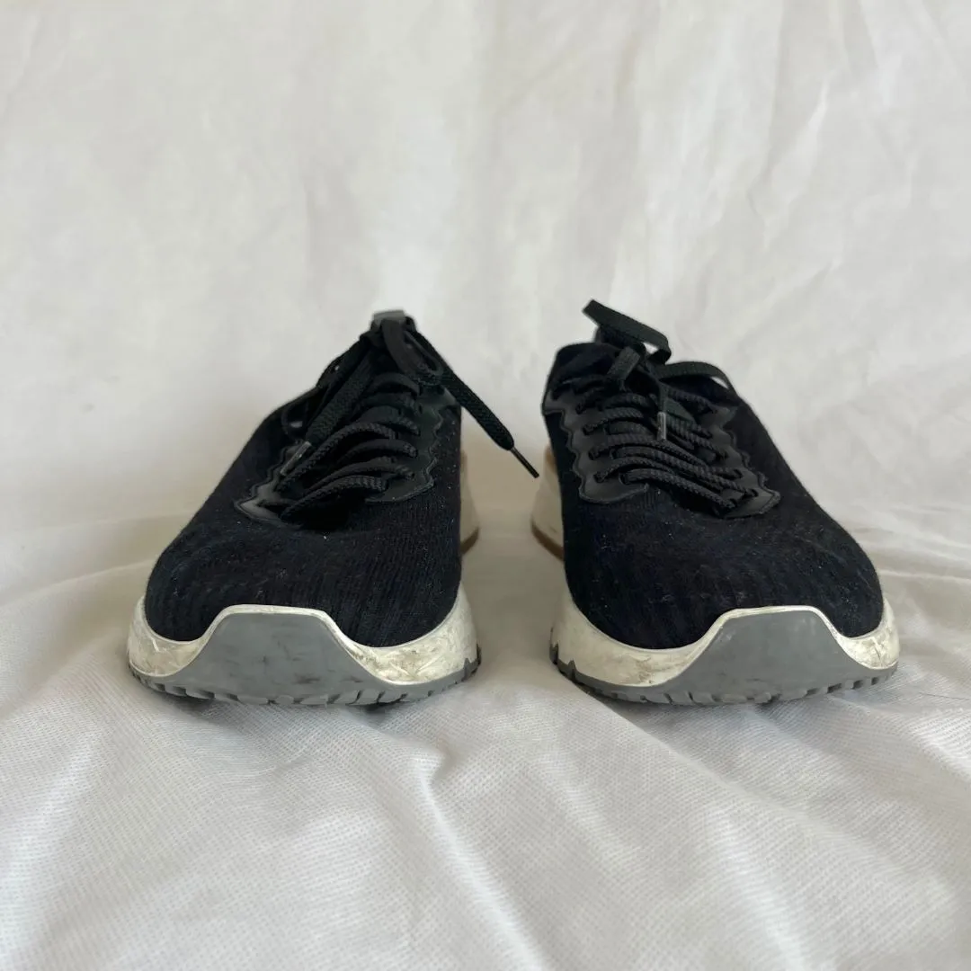 Brunello Cucinelli Black Knit Lace Up Sneaker Shoes, 43