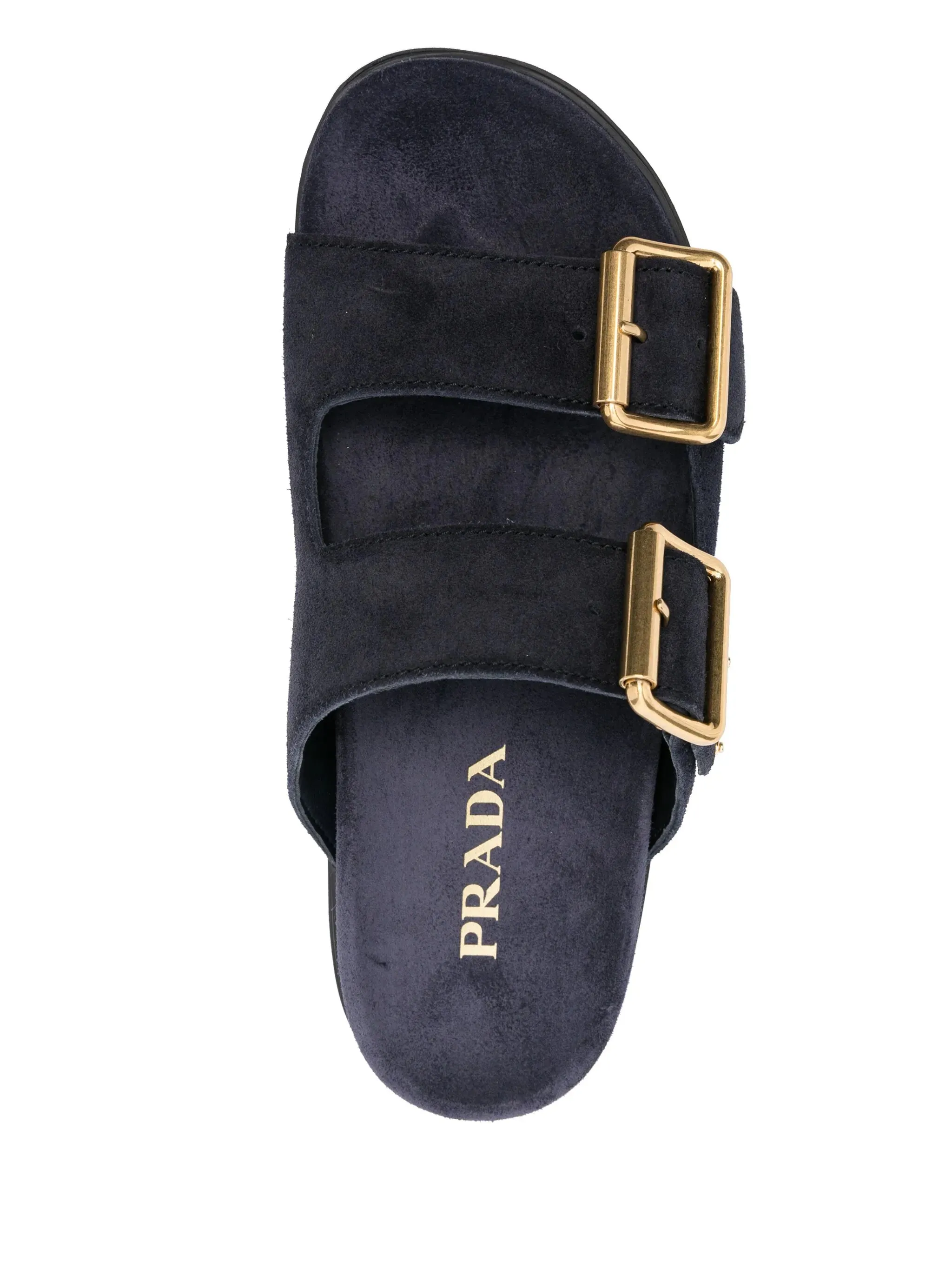 Buckle Suede Slides