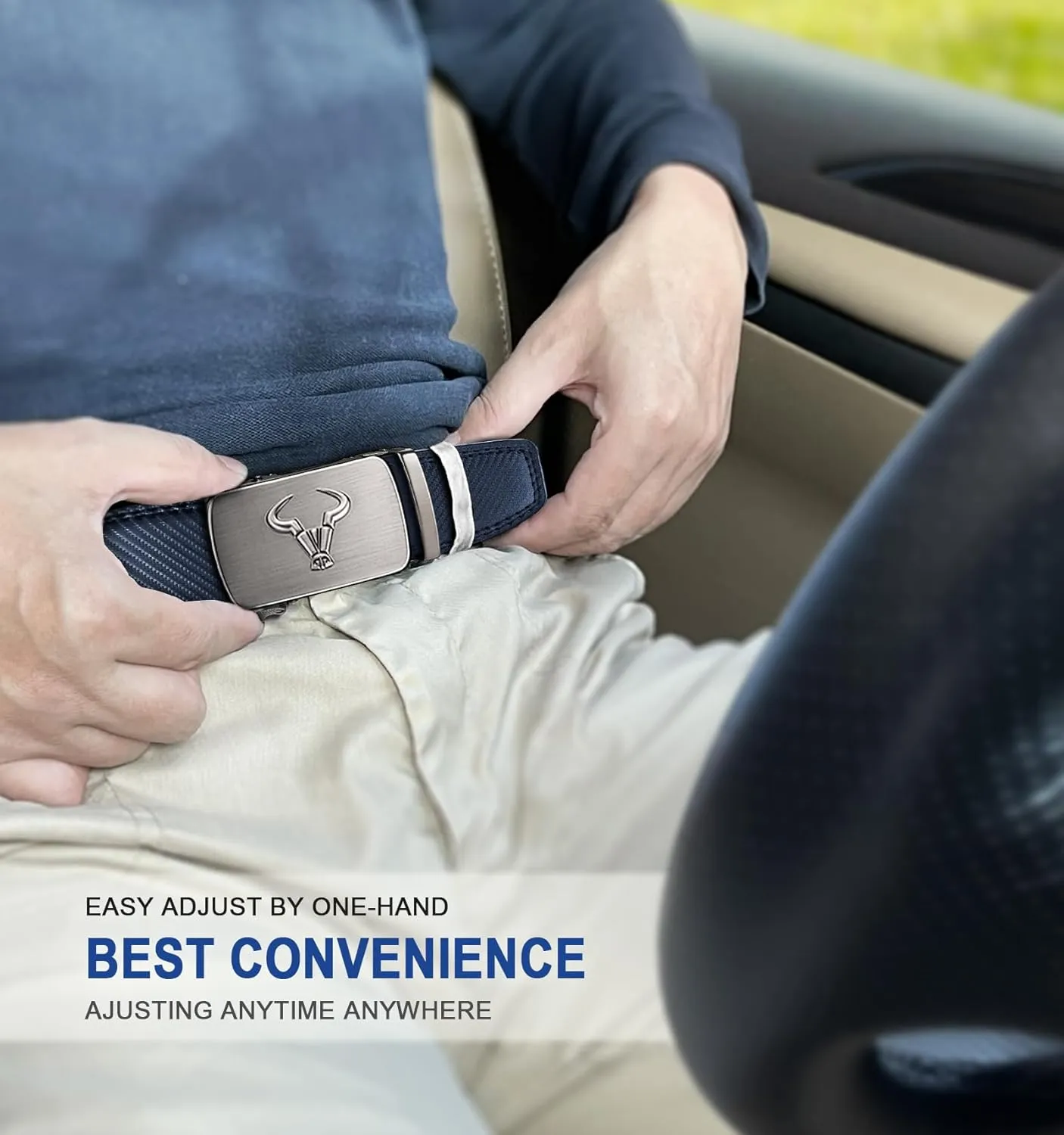 BULLIANT Men belt 2Pack,Leather Ratchet Belt for Gift Men Dress Casual Jeans 1 3/8",Cut for Fit