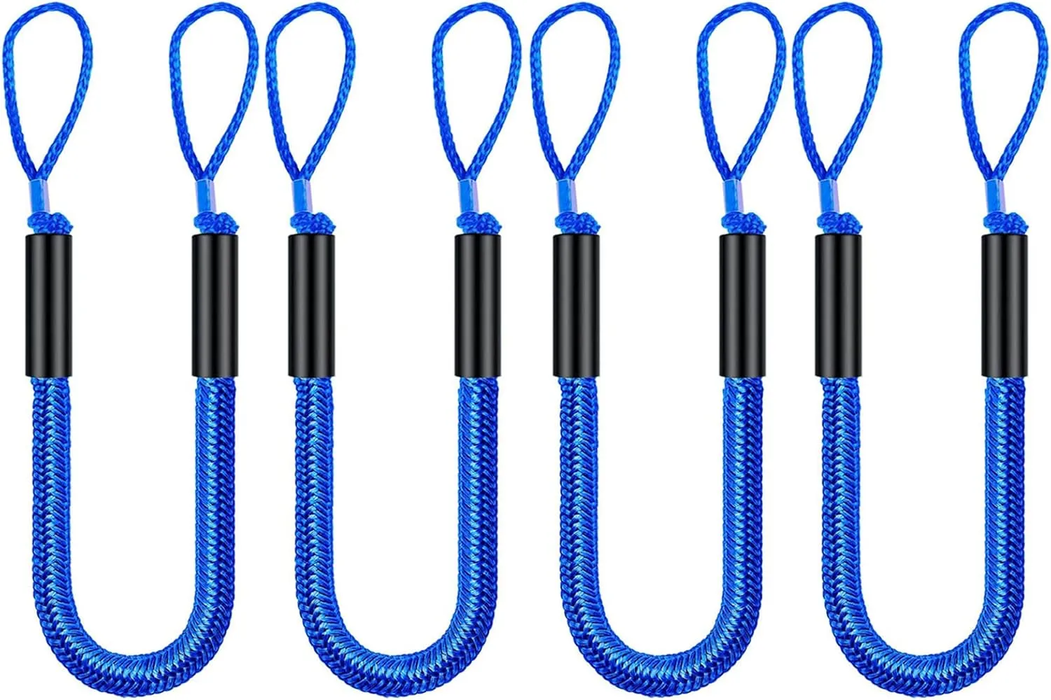 Bungee Dock Lines, Bungee Docking Rope Shock Absorb Dock Tie Mooring Rope for Boat,PWC,Jet ski,Pontoon,Kayak,Canoe,Power Boat,Watercraft，Boat Accessories 4-5.5 ft (4 Packs)