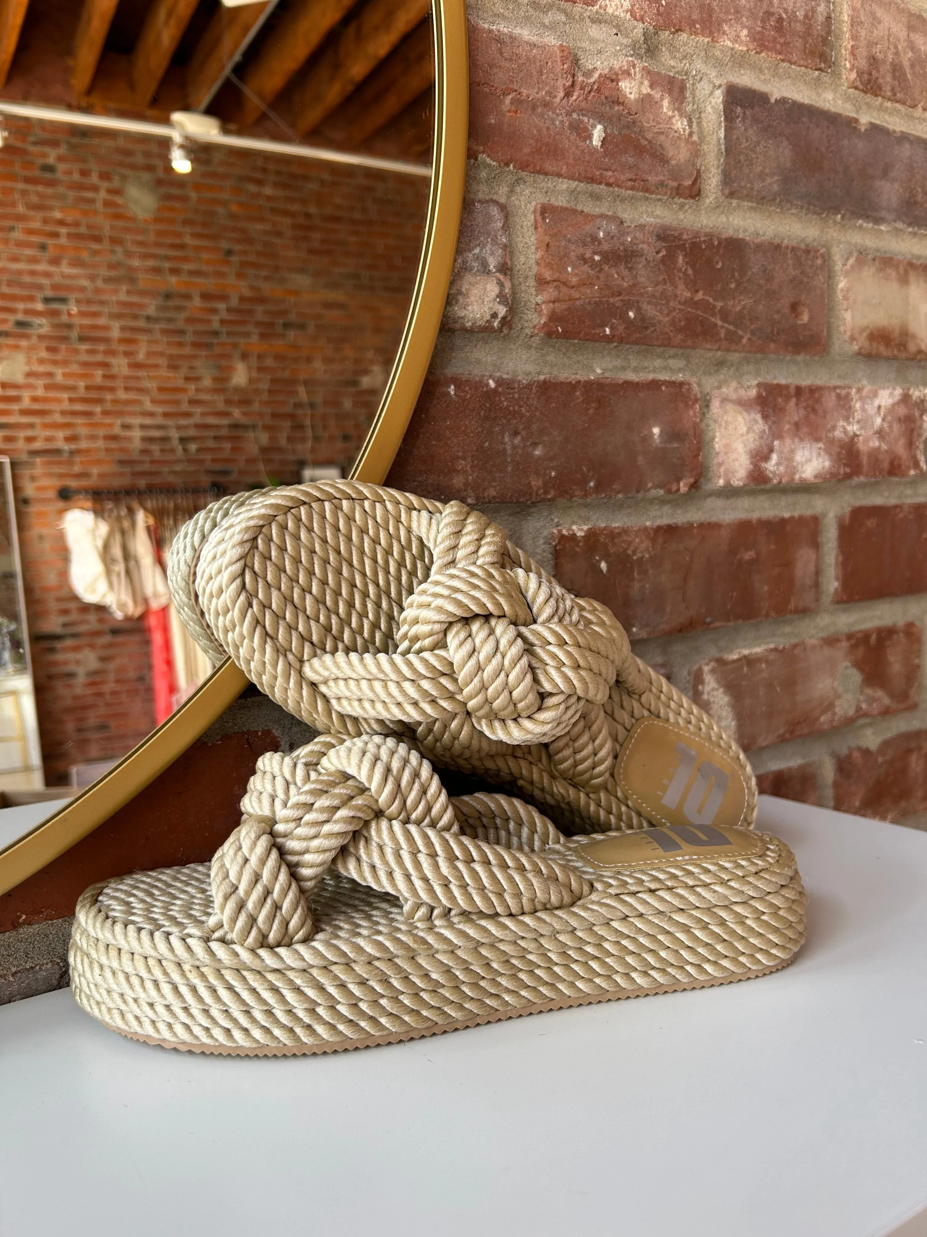 Calla Natural Rope Slide Sandals