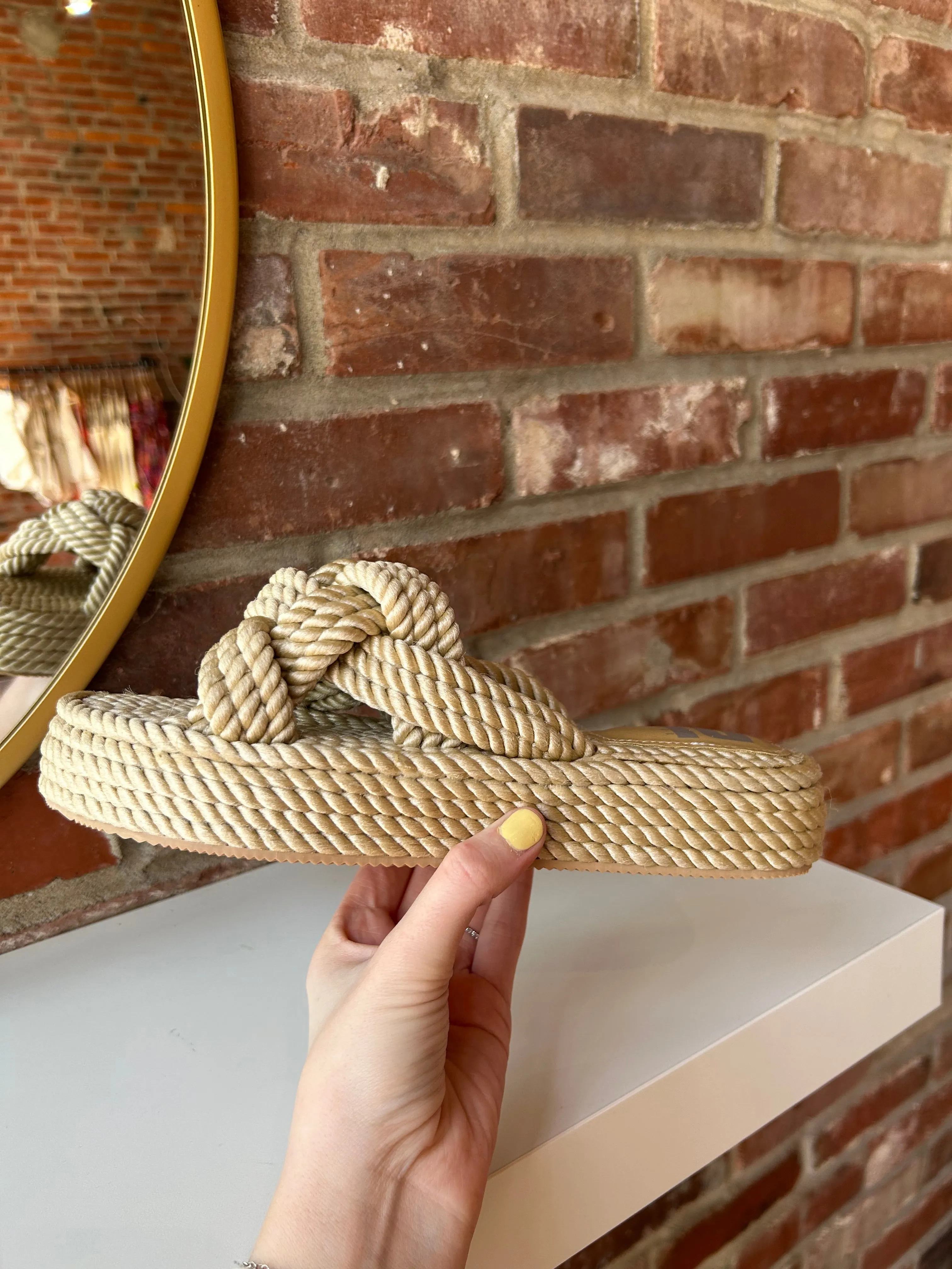 Calla Natural Rope Slide Sandals