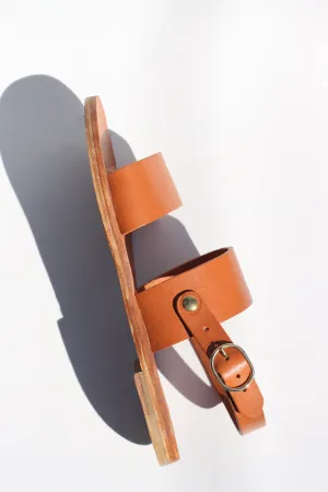 Camel - Camel Sole - Slingback Two-Strap Sandals