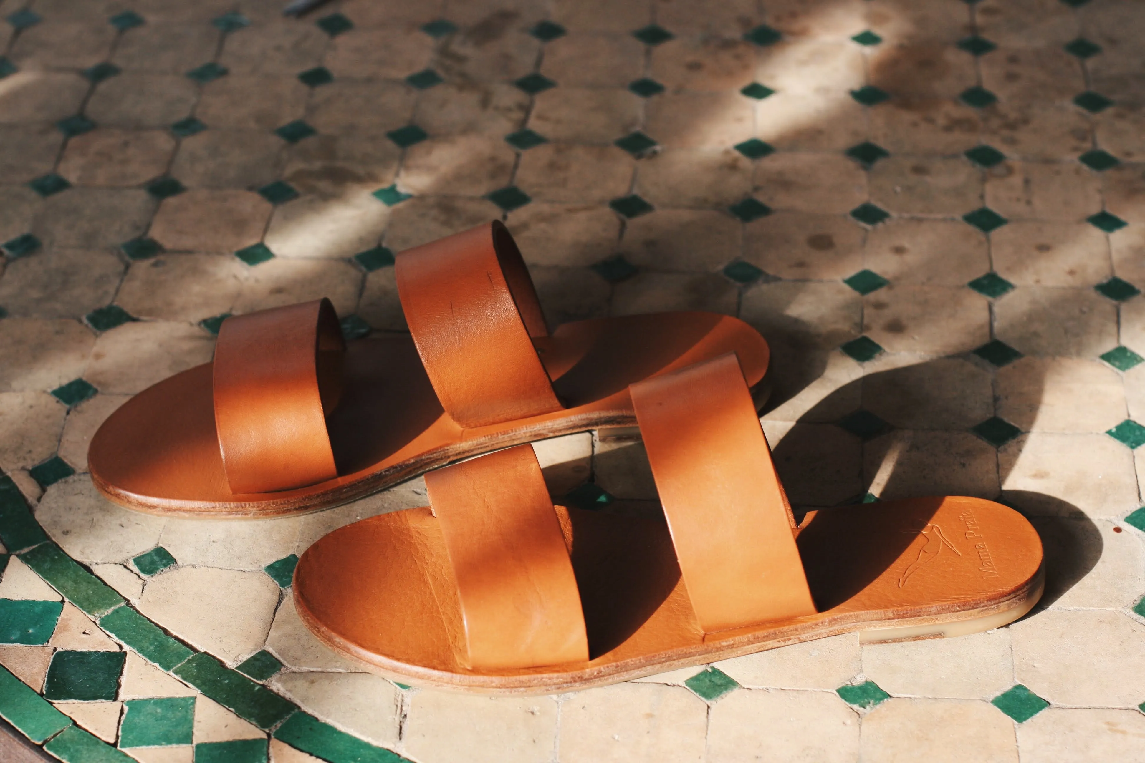 Camel - Camel Sole - Two-Strap Sandals