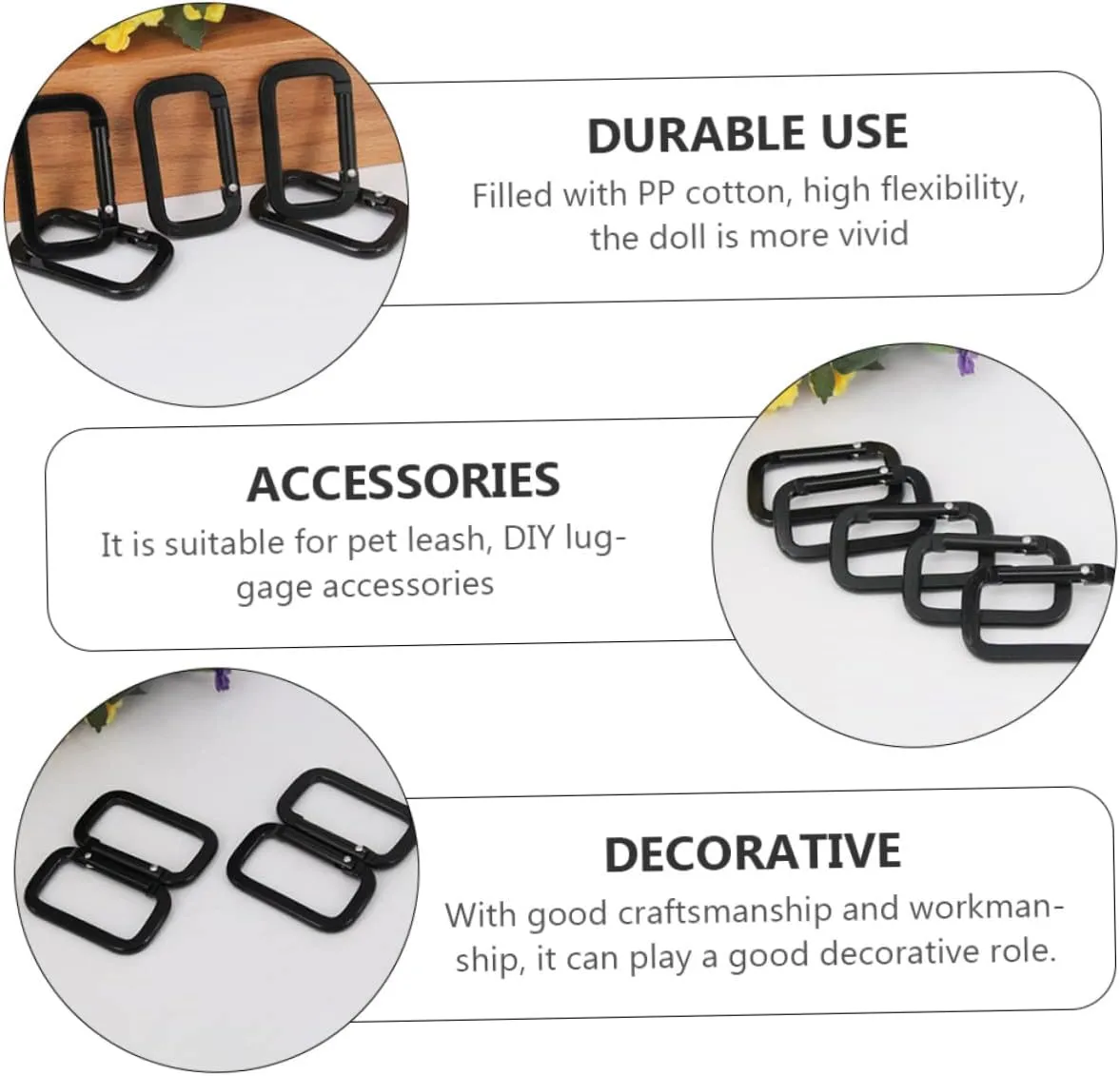 Carabiner Mountaineering Rectangular Shaped Flat Large Square Camping Outdoor Buckle Key Climbing Link
