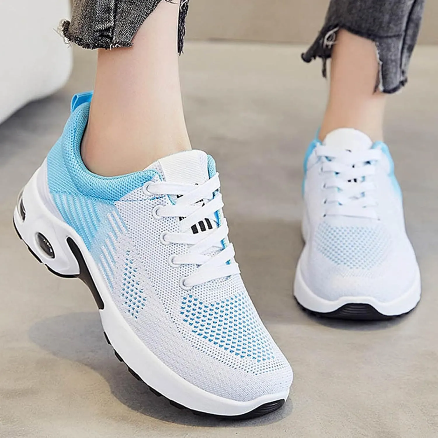 Cathalem Musabela Orthopedic Sneakers for Women, Comfortable Orthopedic Shoes Mesh Casual Breathable Knit Air Cushion Shoes