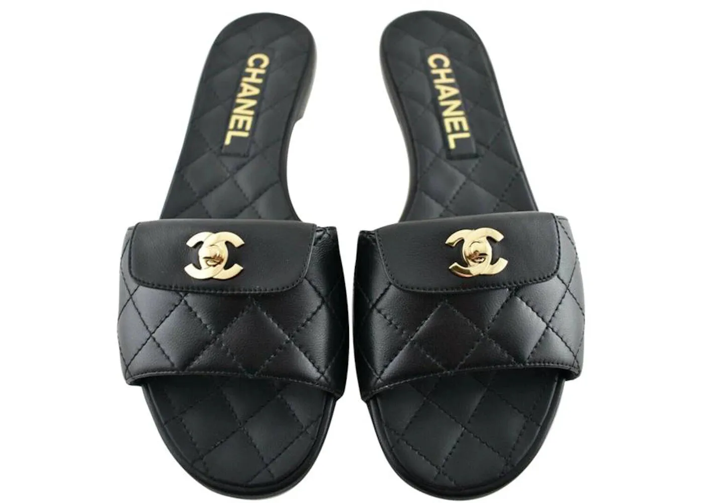 Chanel Quilted Mule Sandal Black Leather