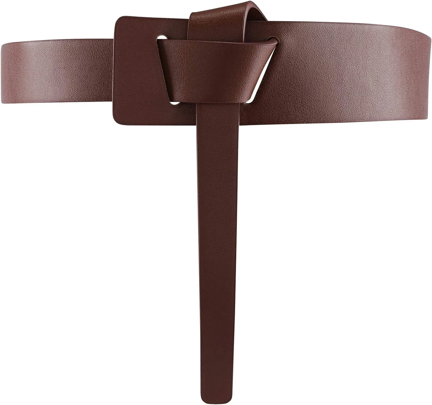 CHIC DIARY Women Fashion Knot Belt for Dress Jeans Cowhide PU Leather Tie Waist Belt No Buckle Cinch Belt