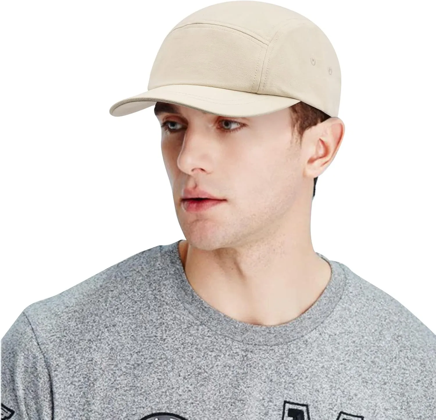 Clakllie Short Brim Baseball Fitted Cap Fashion 5 Panel Camp Caps Low Profile Dad Hat Snapback Hip Hop Cap Trucker Hats
