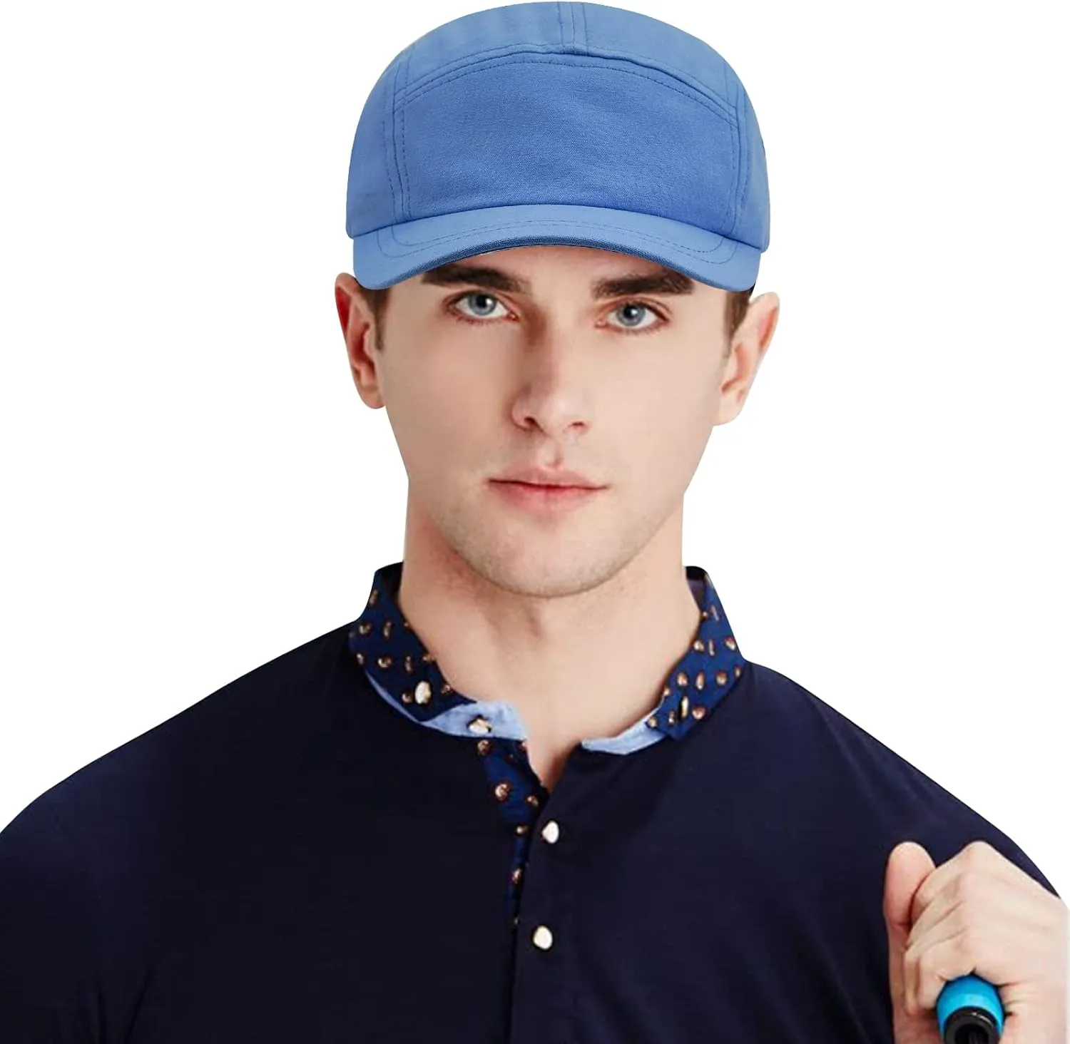 Clakllie Short Brim Baseball Fitted Cap Fashion 5 Panel Camp Caps Low Profile Dad Hat Snapback Hip Hop Cap Trucker Hats