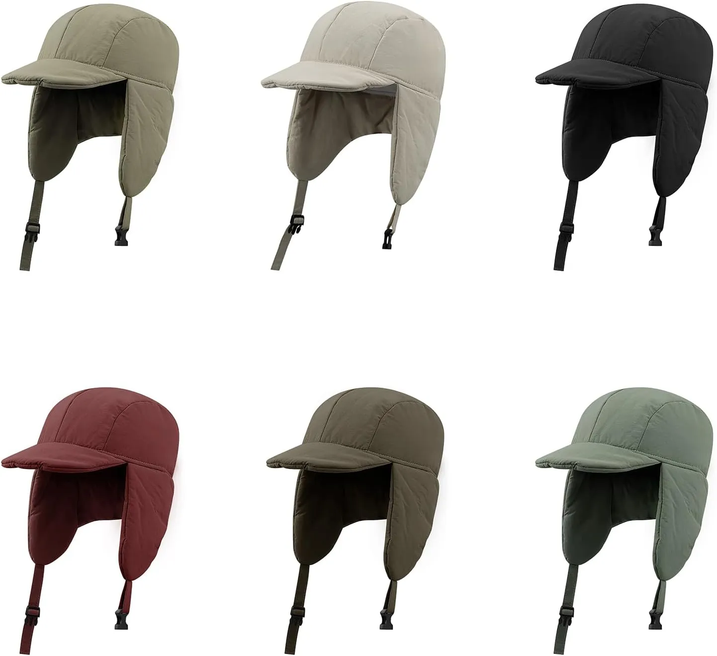 Clakllie Waterproof Trapper Hat for Men Women Windproof Winter Hats with Visor Earflaps Trooper Russian Ushanka Cap