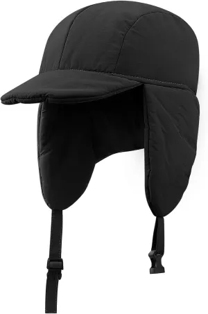 Clakllie Waterproof Trapper Hat for Men Women Windproof Winter Hats with Visor Earflaps Trooper Russian Ushanka Cap
