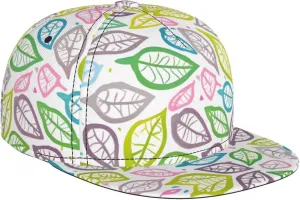 Coloured Foliage Lines Outdoor Sports Baseball Cap, Daily Sports Adjustable Fashionable Flat Brim hat, Unisex Four-Season Outdoor Sports Cap, Black