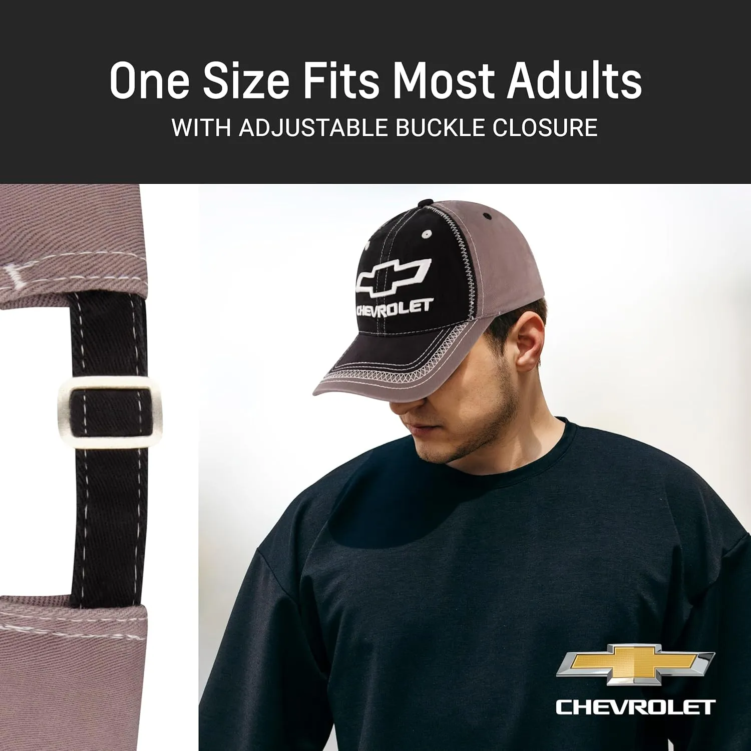 Concept One Chevrolet Dad Hat, Logo Cotton Adjustable Baseball Cap with Curved Brim