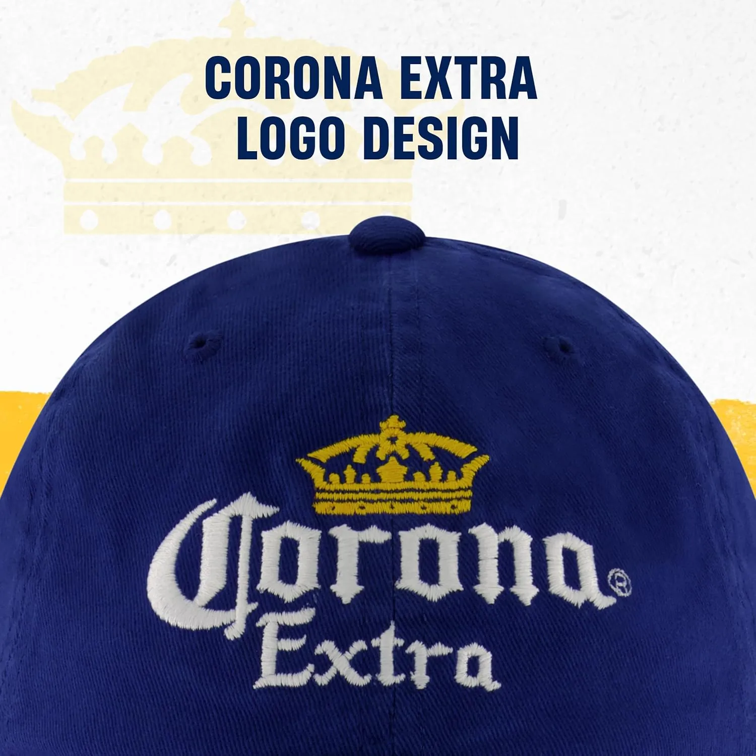 Concept One Corona Extra Dad, Cotton Cap with Embroidered Logo, Adjustable Baseball Hat