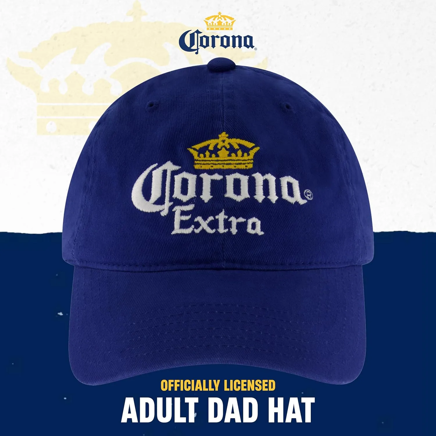 Concept One Corona Extra Dad, Cotton Cap with Embroidered Logo, Adjustable Baseball Hat