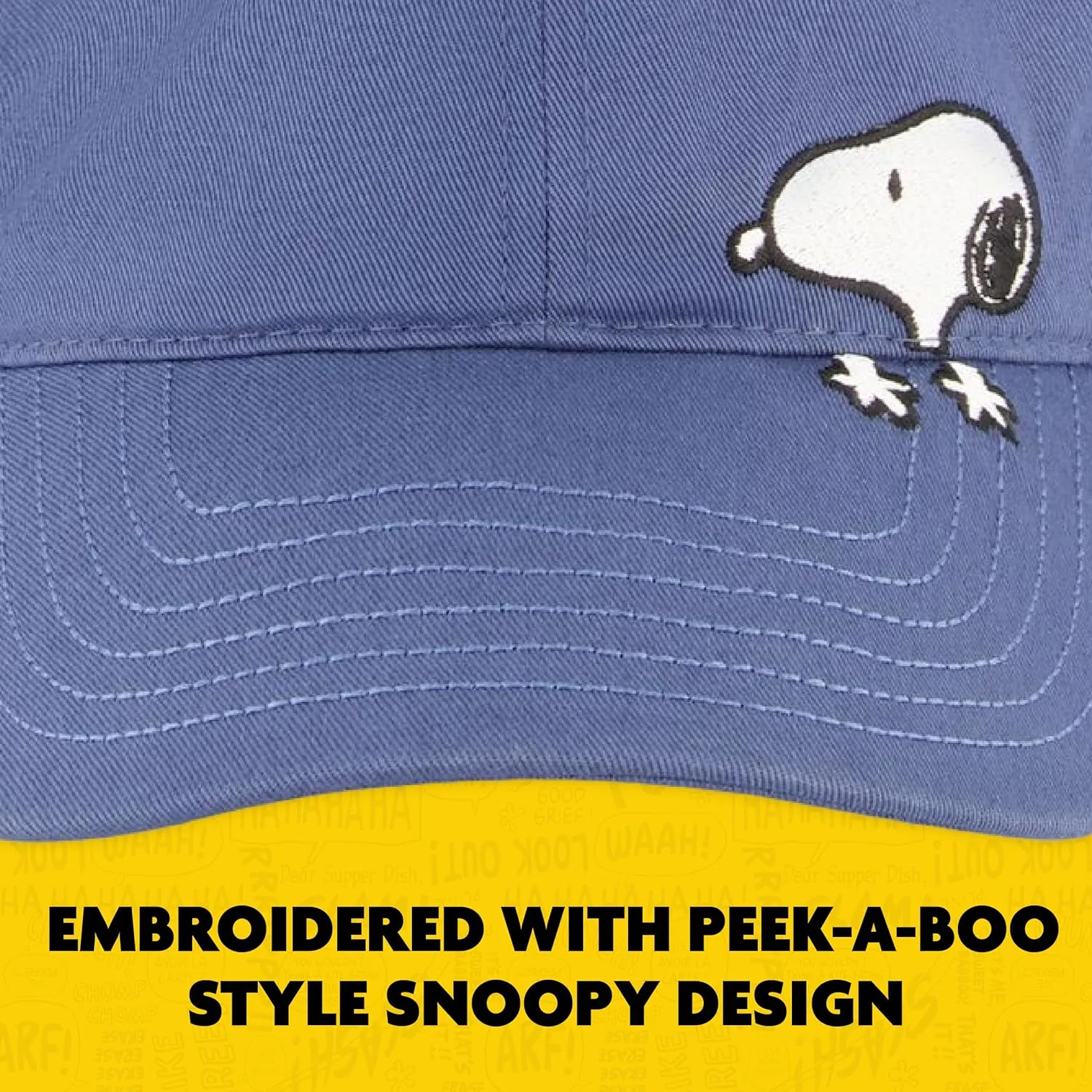 Concept One Peanuts Snoopy Dad Hat, Adult Baseball Cap with Curved Brim