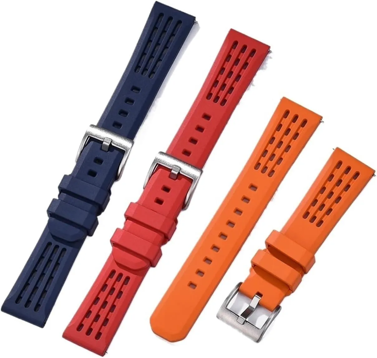 CongYi Porous Structure Quick Release Fluorine Rubber Watch Strap 20mm 22mm New Rubber Watch Band