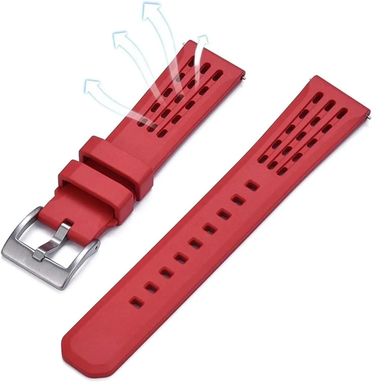 CongYi Porous Structure Quick Release Fluorine Rubber Watch Strap 20mm 22mm New Rubber Watch Band