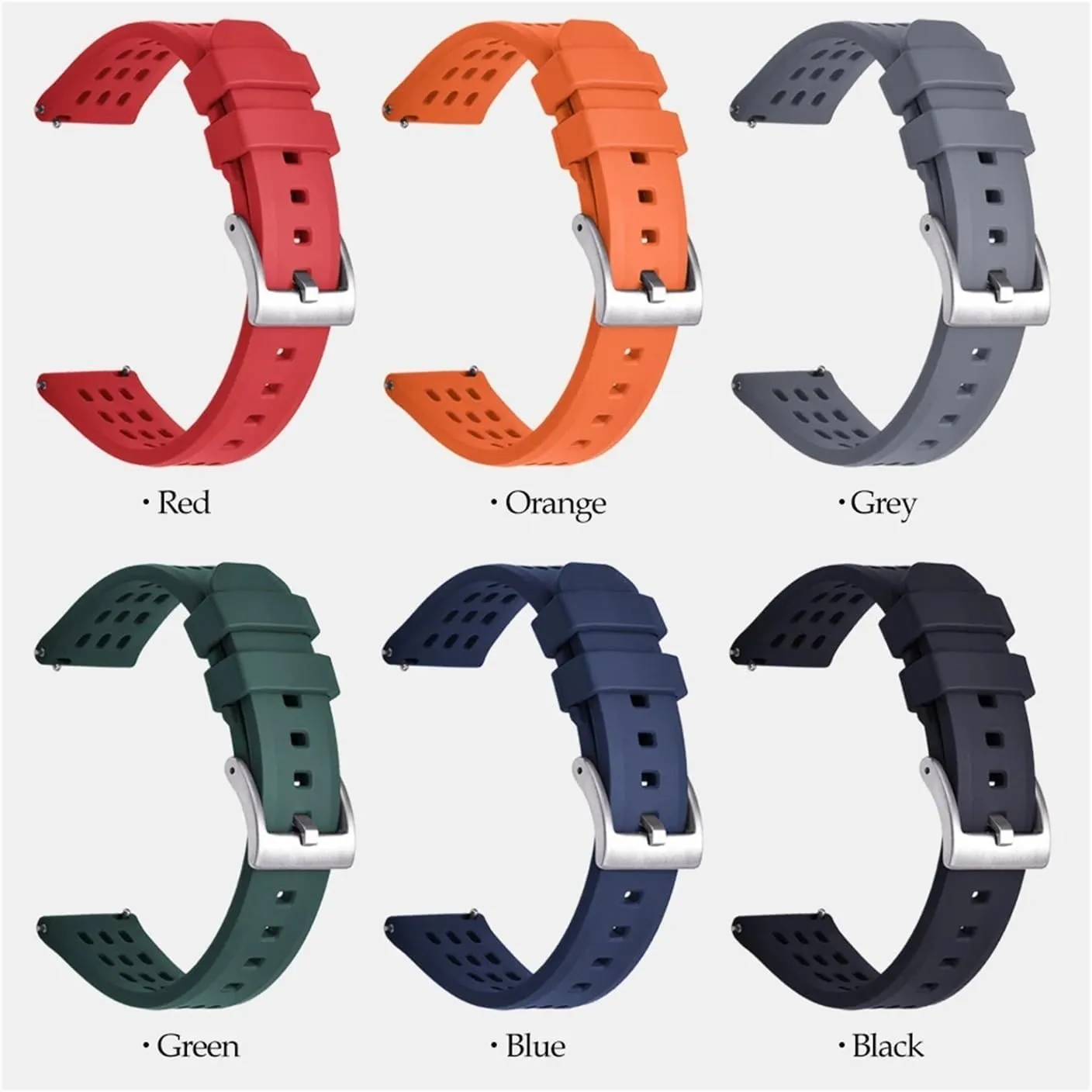 CongYi Porous Structure Quick Release Fluorine Rubber Watch Strap 20mm 22mm New Rubber Watch Band