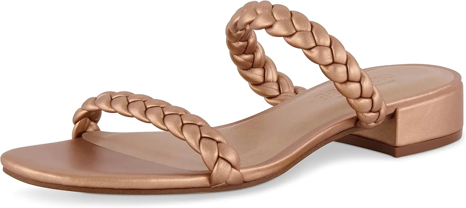 CUSHIONAIRE Women's Neptune braided low block heel sandal  Memory Foam