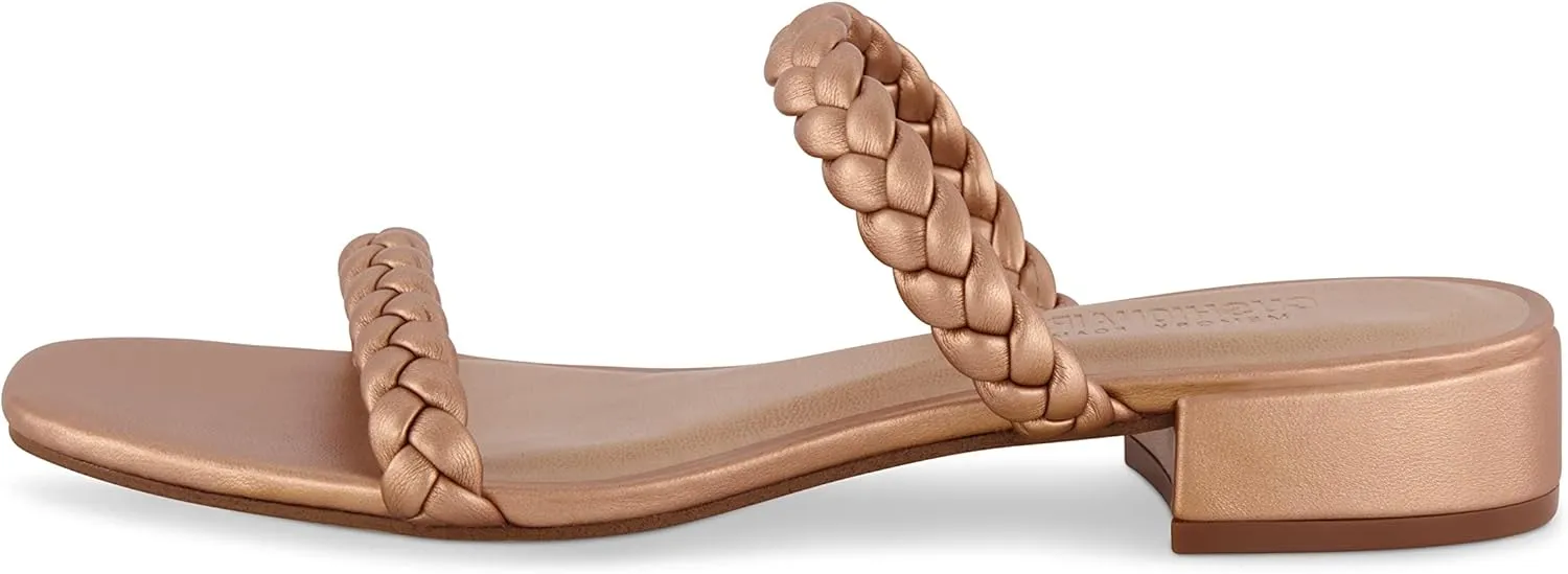 CUSHIONAIRE Women's Neptune braided low block heel sandal  Memory Foam