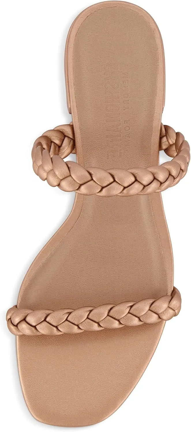 CUSHIONAIRE Women's Neptune braided low block heel sandal  Memory Foam