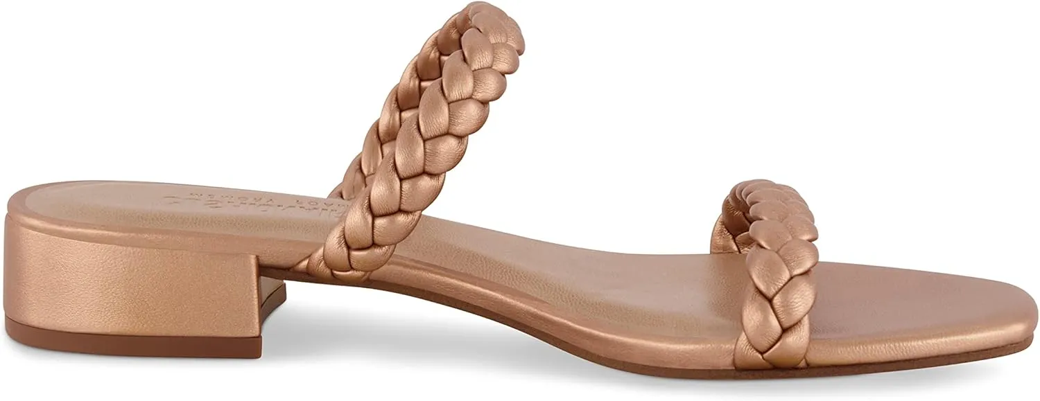 CUSHIONAIRE Women's Neptune braided low block heel sandal  Memory Foam