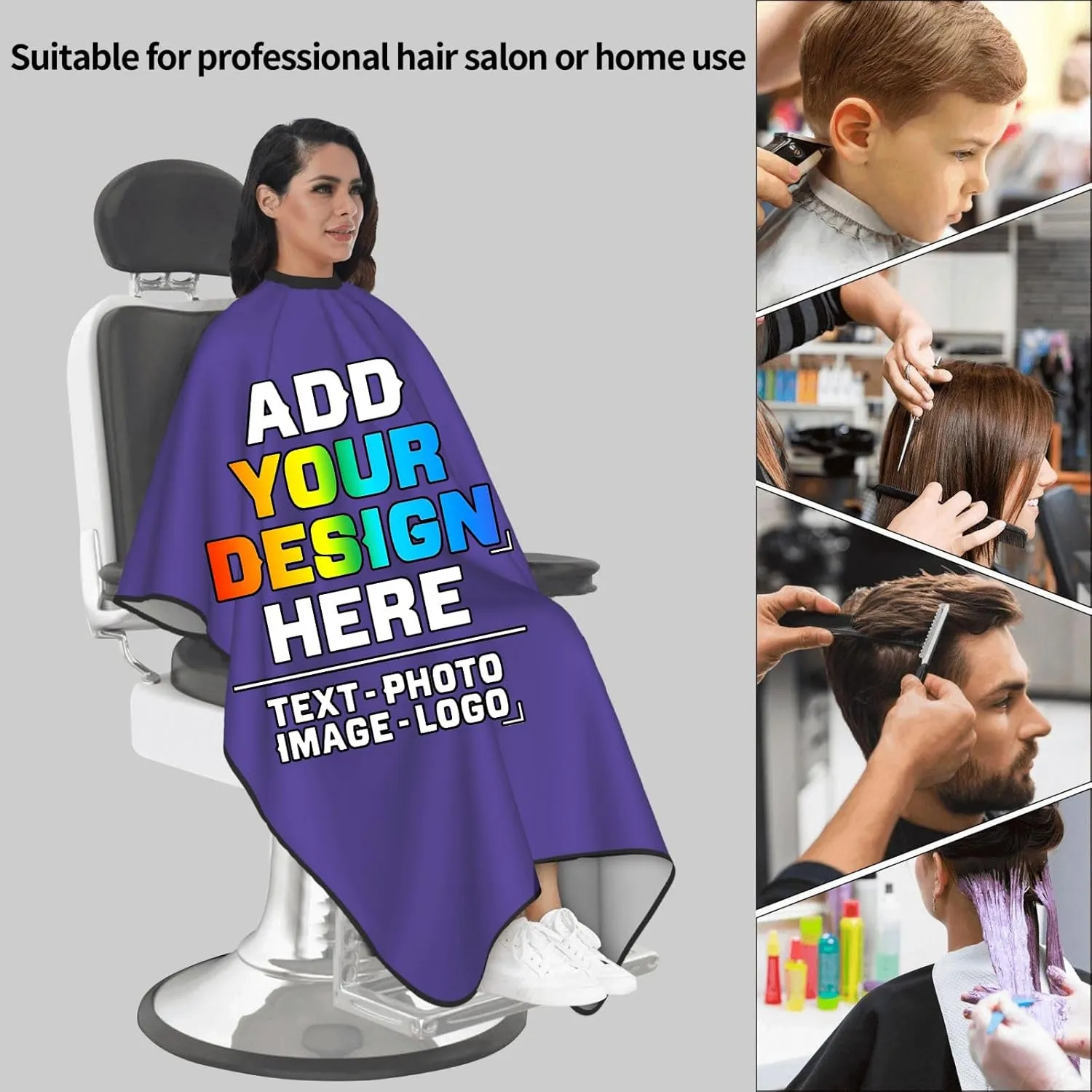 Custom Barber Cape Customize Barber Aprons Personalized Add Your Photo Logo Text Hairdressing Apron for Men or Women
