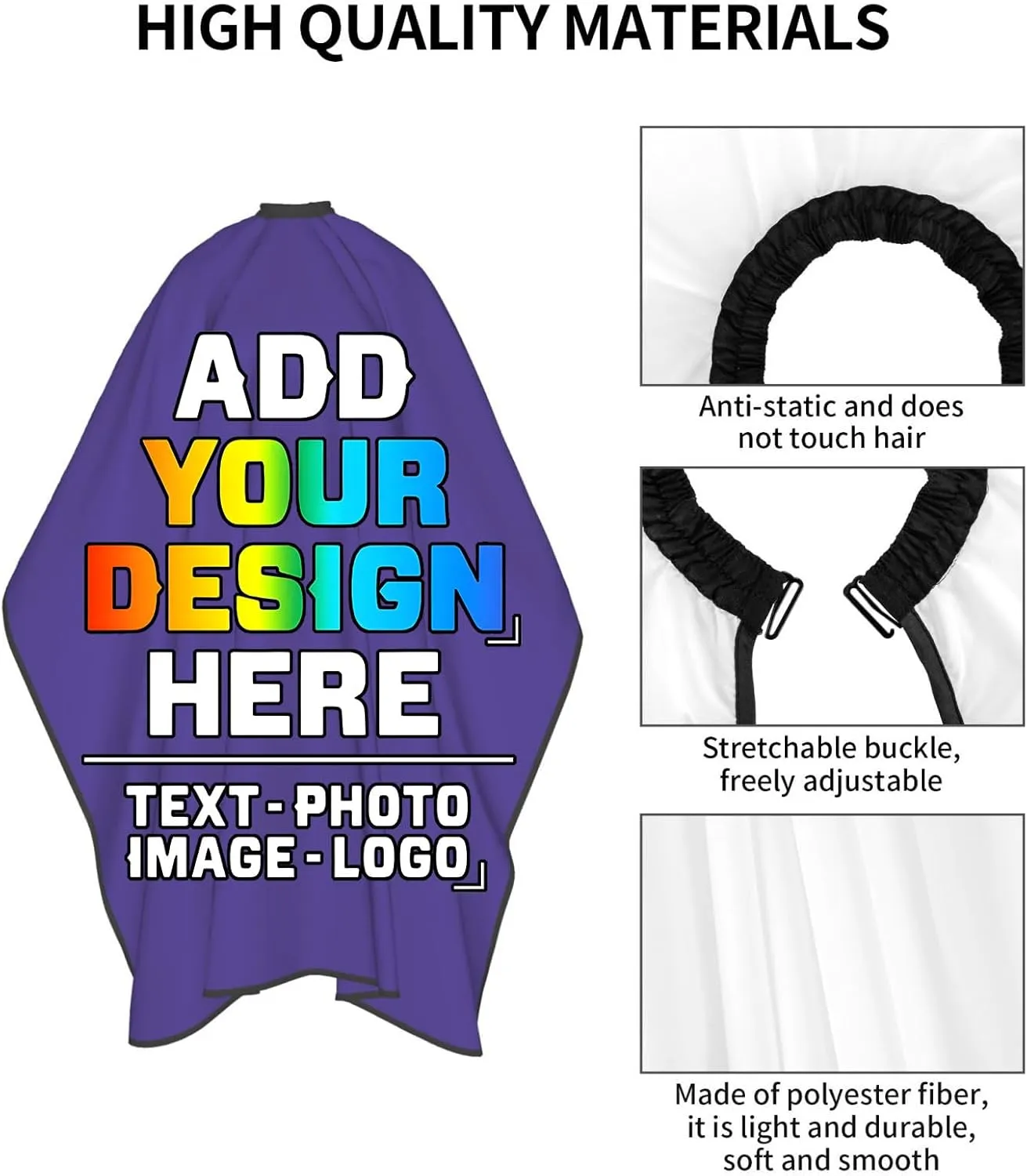 Custom Barber Cape Customize Barber Aprons Personalized Add Your Photo Logo Text Hairdressing Apron for Men or Women