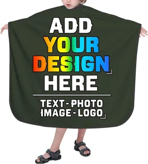 Custom Barber Cape for Kids, Personalized Photo Logo Text Hair Cutting Cape Salon Haircut Kit Hairdressing Apron