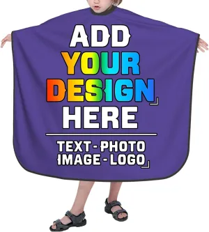 Custom Barber Cape for Kids, Personalized Photo Logo Text Hair Cutting Cape Salon Haircut Kit Hairdressing Apron
