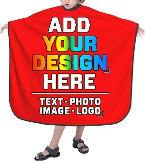 Custom Barber Cape for Kids, Personalized Photo Logo Text Hair Cutting Cape Salon Haircut Kit Hairdressing Apron