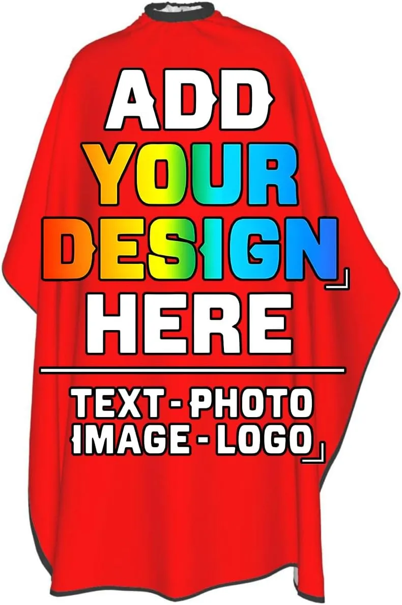 Custom Barber Cape for Kids, Personalized Photo Logo Text Hair Cutting Cape Salon Haircut Kit Hairdressing Apron