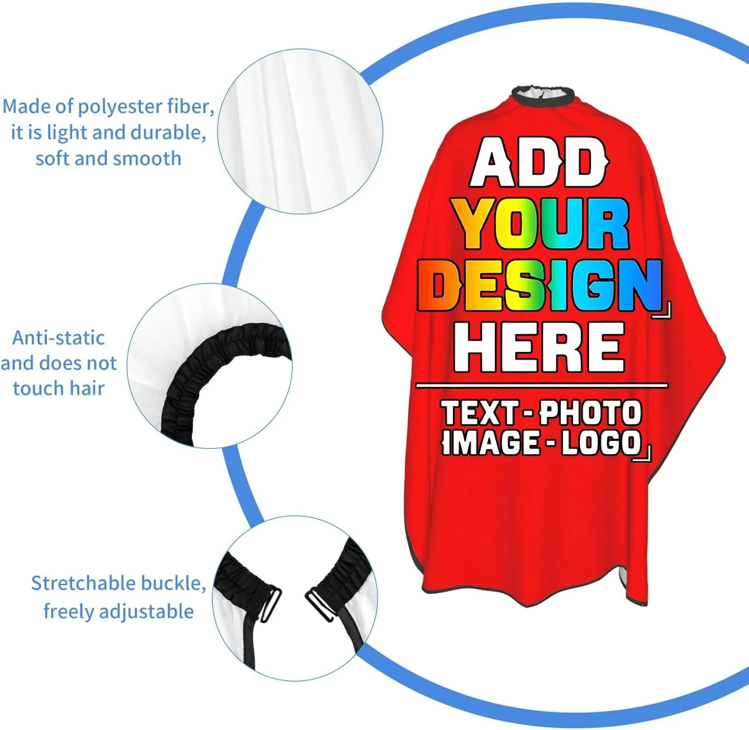 Custom Barber Cape for Kids, Personalized Photo Logo Text Hair Cutting Cape Salon Haircut Kit Hairdressing Apron