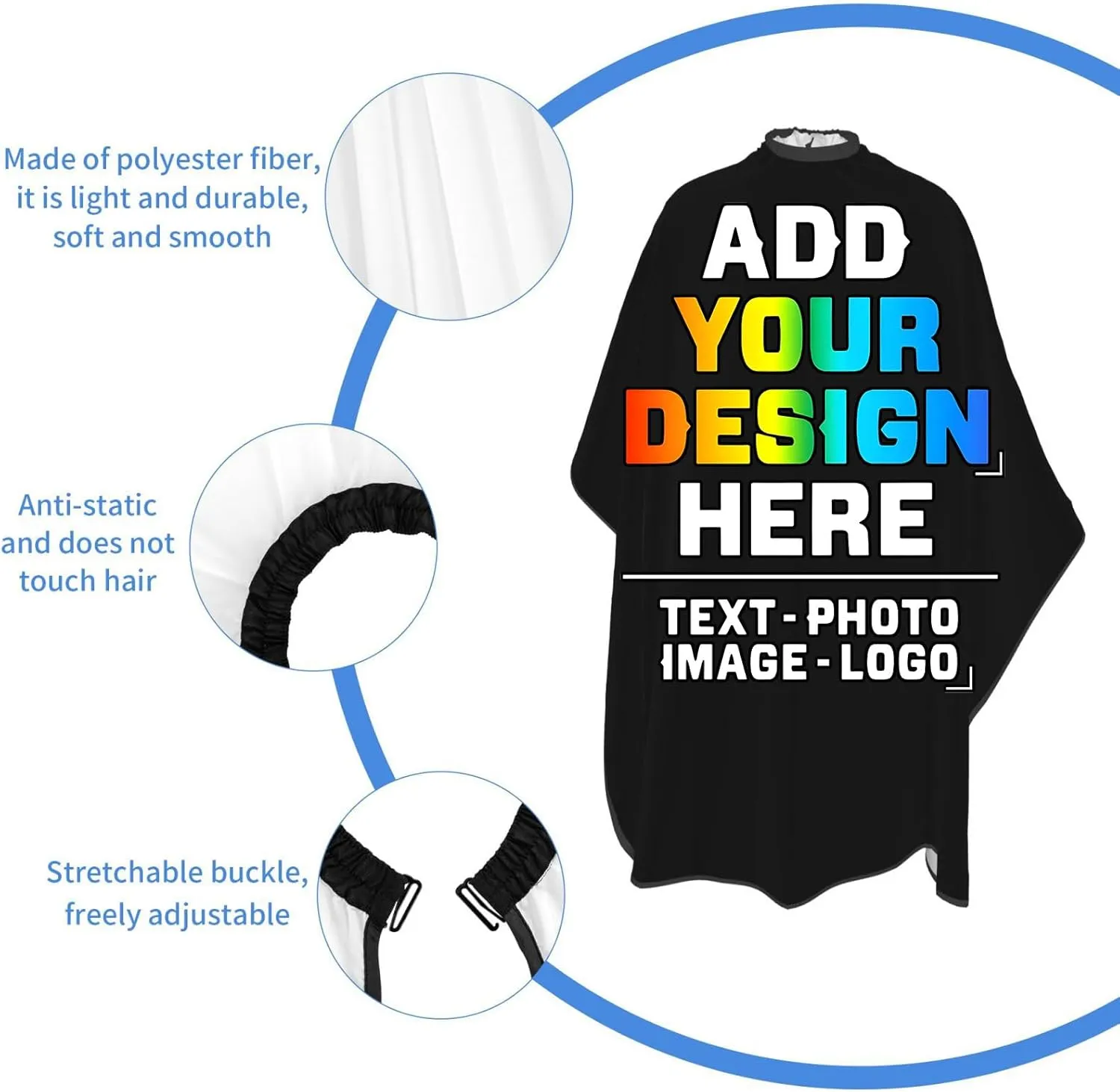 Custom Barber Cape for Kids, Personalized Photo Logo Text Hair Cutting Cape Salon Haircut Kit Hairdressing Apron