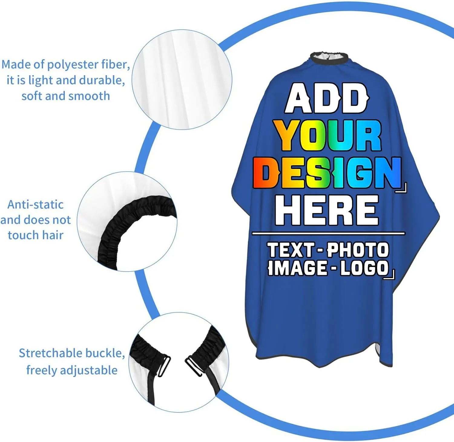 Custom Barber Cape for Kids, Personalized Photo Logo Text Hair Cutting Cape Salon Haircut Kit Hairdressing Apron