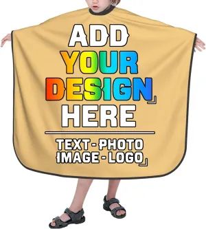Custom Barber Cape for Kids, Personalized Photo Logo Text Hair Cutting Cape Salon Haircut Kit Hairdressing Apron