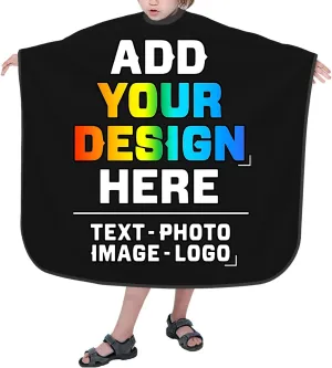 Custom Barber Cape for Kids, Personalized Photo Logo Text Hair Cutting Cape Salon Haircut Kit Hairdressing Apron