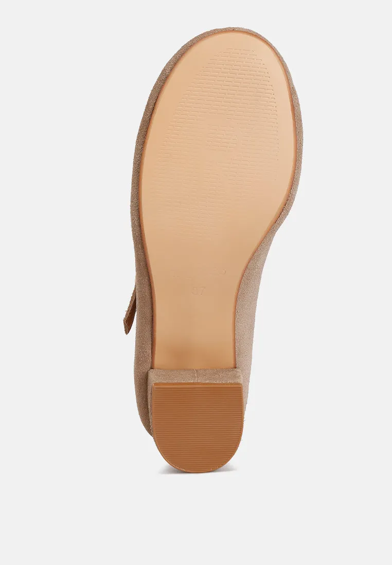 Dallin Suede Block Heel Mary Janes By Ruw