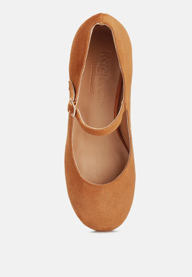 Dallin Suede Block Heel Mary Janes By Ruw