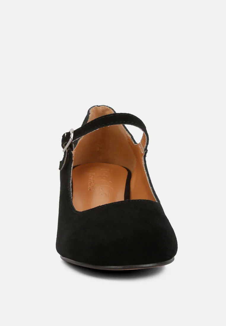 Dallin Suede Block Heel Mary Janes By Ruw